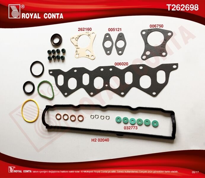 MOTOR ÜST TAKIM CONTA (SKT KEÇELİ) (SİLİNDİR KAPAKSIZ) KNG-EXP-CLIO-F8Q
