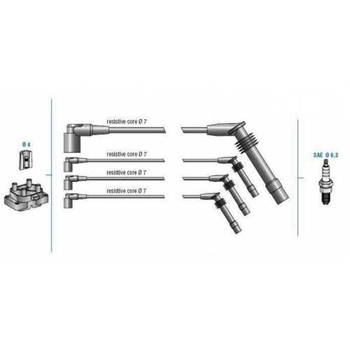 BUJİ KABLO TK CLIO 1.4ei 8V 99=>-LOGAN 1.6 16V 05=> K7J