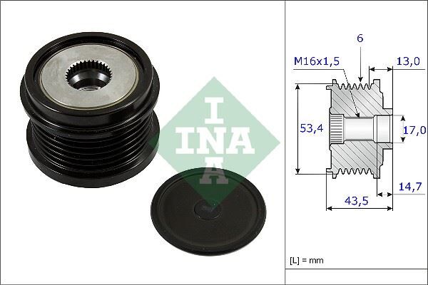 ALTERNATÖR KASNAĞI (43.5mm) CMAX-FIESTA VI-FOCUS III-KUGA II-TRANSİT-CONNECT-COURIER 1.5-1.6-2.0TDCİ