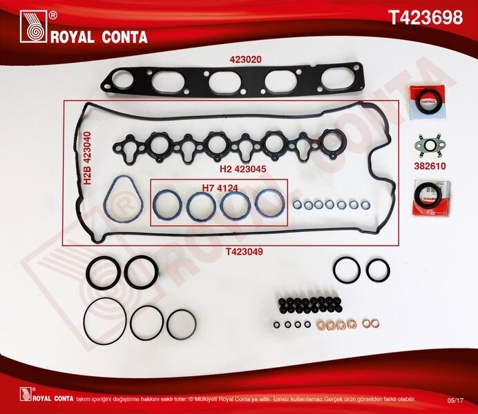 ÜST TAKIM CONTA (CORTECO KEÇELİ+REINZ SUB.LAST+SKC`SİZ) MASTER 2.2-2.5 DCI (G9T-G9U)
