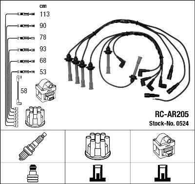 RC-AR205 ATEŞLEME KABLOSU