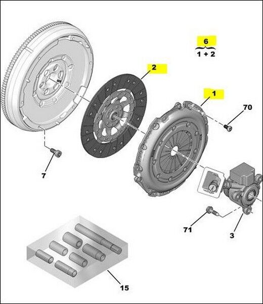 DEBRİYAJ SETİ (BASKI+DİSK) P308-P3008-P5008-C4-C4 PICASSO 1.6 HDİ (228mm x 18 Diş) (EGS 6 Şanzuman)