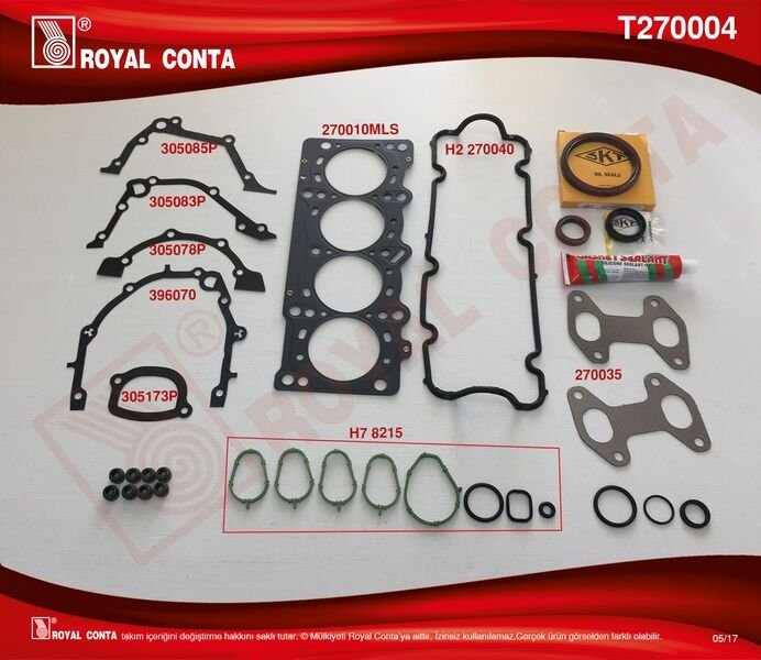 MOTOR TAKIM CONTA (SKT KEÇELİ/SUB.LASTİKLİ) PALIO 1.2 8V (60-65 HP)
