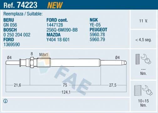 KIZDIRMA BUJİSİ P107-P206-P207-P307-P308-P407-P508-P607-P2008-P3008-P5008-PARTNER-BERLINGO-EXPERT-BIPPER-JUMPY-NEMO-C1-C2-C3-C5-C6-C8-XSARA-C-MAX 03> FOCUS II 04> 1.4-1.6 HDI-TDCI (GEÇMELİ TİP)