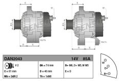 ALTERNATOR  DAN2043 ALT A115 14V 85A