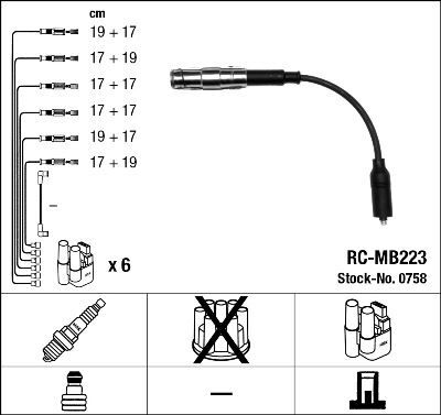 ATESLEME KABLOSU SETI (12`LI) MERCEDES M112 W202 W203 W210 W220 W163
