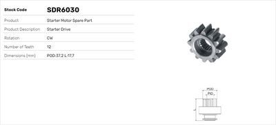 MARŞ DİŞLİSİ MITSUBISHI CANTER  (12 DİŞ - 37,20mm ÇAP - 17,70mm UZUNLUK)