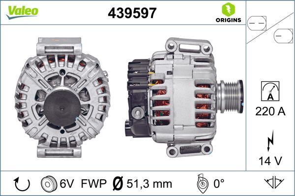 ALTERNATOR (14V 220A) MERCEDES SPRINTER B906 06>09