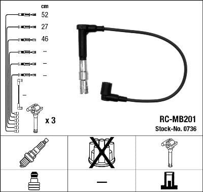 ATESLEME KABLOSU SETI MERCEDES M104 W124 S124 C124 W202 W210 W463 W140 3`LU