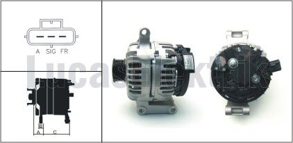 ALTERNATOR BOSCH TIP 12V 105A FORD TRANSIT V184 2.0 DI / 2.4DI 125PS 01>06 (TAKVIYESIZ)