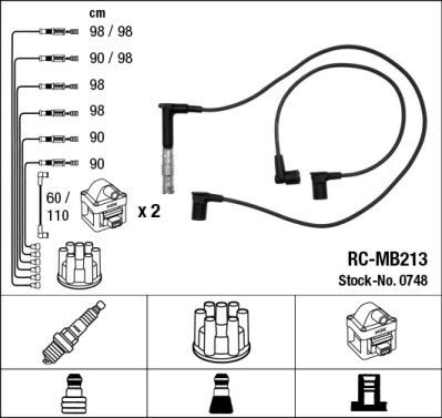 ATESLEME KABLOSU SETI MERCEDES M119 W124 W210 W140