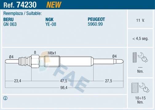 KIZDIRMA BUJİSİ P407-P607-P807-P4007 2.2 HDI C5-C6-C8 2.2 HDI 06> GALAXY-MONDEO IV 2.2  TDCI 11V FREELANDER 2 L359 2.2 TD4 JAGUAR X-TYPE I (X400) 2.2 D