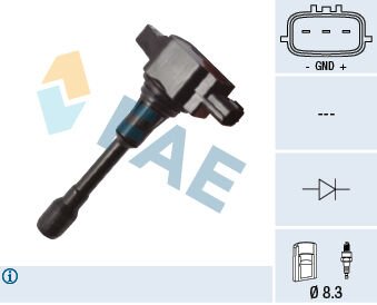 ATEŞLEME BOBİNİ NISSAN JUKE 10> MICRA IV 10> NOTE 06>12 QASHQAI 07>13 X-TRAIL III 13> INFINITI FX37-FX50-G37 RENAULT KOLEOS I 08> 1.2 16V 1.6 16V  2.5 16V
