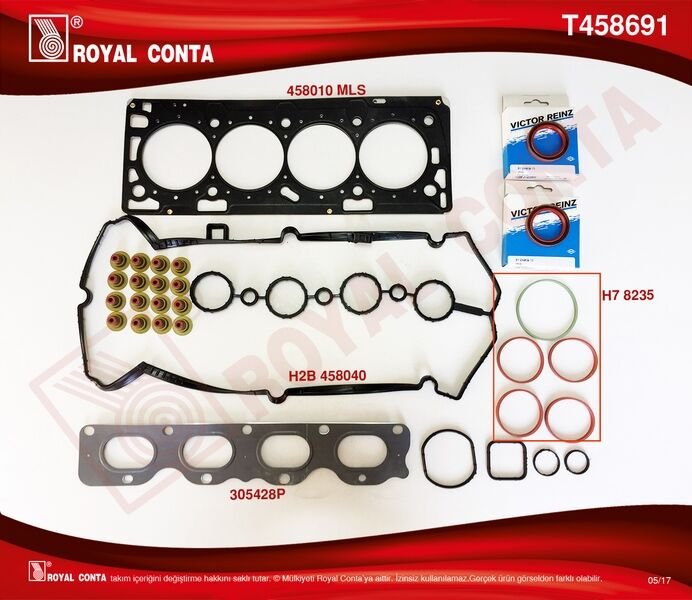 (x) ÜST TAKIM CONTA (REİNZ KEÇELİ+SUBAP LASTİKLİ) VECTRA C-ASTRA H-INSIGNIA 1.8 140HP(A18XER-Z18XER)