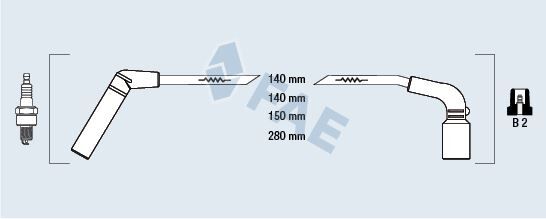 BUJİ KABLO TAKIMI (SET) CHEVROLET AVEO-KALOS 1.2 8V MATIZ-SPARK 1.0 8V