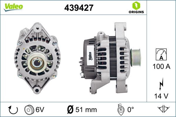 ALTERNATÖR 12V 100Ah. ASTRA F-G(91-98)-VECTRA A-B (88-02) 1.6i-1.8i-2.0-CORSA B (93-00) 1.4i-1.6i