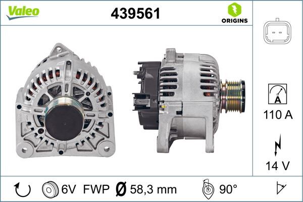 ALTERNATÖR 14V 110A RENAULT CLIO II 01> KANGOO 01> MEGANE II 02> SCENIC II 02> LOGAN 06> DUSTER 10> SANDERO 08> 1.5dCi 1.6