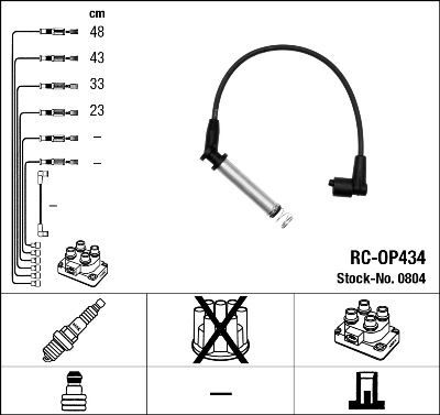 BUJİ KABLOSU CORSA B 1.2 NZ-SZ 1.4 SE 8V COMBO B-ASTRA F-VECTRA A 1.4 SE 1.6 8V SE-SZ ECOTECH-ENJ. RC-OP434