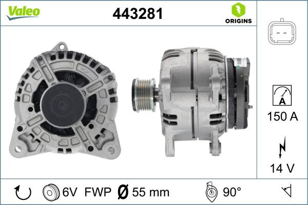 ALTERNATÖR 14V 150A RENAULT MEGANE II 02>08 SCÉNIC II 03>08 DACIA DUSTER 10>  NISSAN QASHQAI 06>13 NOTE 08>12 MICRA III (K12) 05>10 1.5dCi 1.6 16V