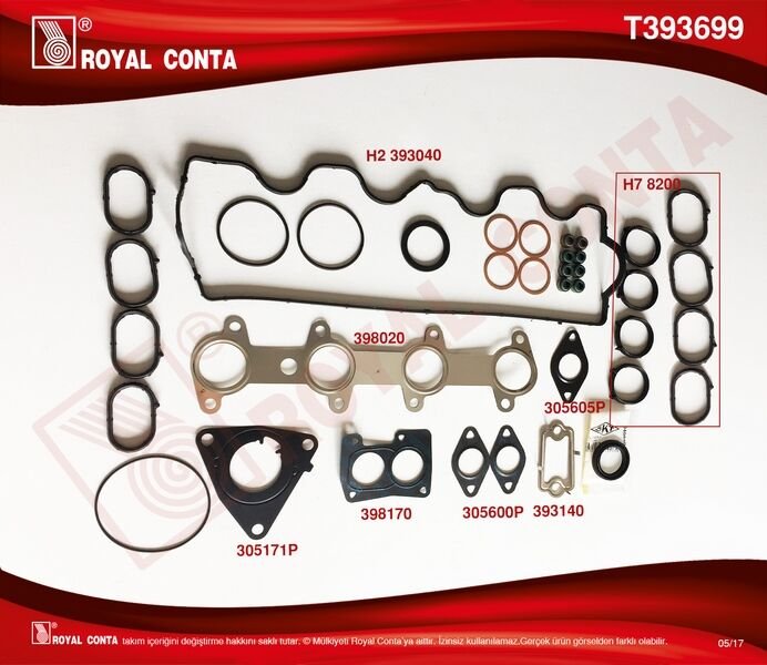 ÜST TAKIM CONTA (SKT KEÇELİ/SUB.LASTİKLİ/SKC`SİZ) DOBLO-PUNTO 1.9 DZL