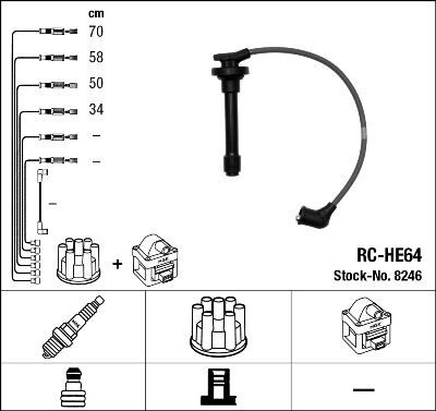 BUJİ KABLOSU HONDA CIVIC 1.6L D16 (YERLİ-JAPON) 96-01 (RC-HE64)