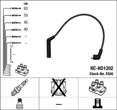 BUJİ KABLOSU HYUNDAI ACCENT 1.5L G4EK 95-00 1.3L G4EA enjeksiyonlu 01-> / GETZ 1.3L G4EA 03-05 / ATOS  1.0L 1.1L 06-> (RC-HD1202)