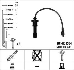 BUJİ KABLOSU HYUNDAI SONATA 2.0L 4G63 16V DOHC 99-> (2 Lİ BOBİN KABLOSU) (RC-HD1204)