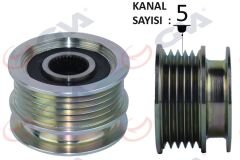ALTERNATÖR KASNAĞI (RULMANLI) MEGANE-CLIO II-KANGOO-TWNG-SYMBOL II (01-) (5 KANALLI) (K9K-K4M)
