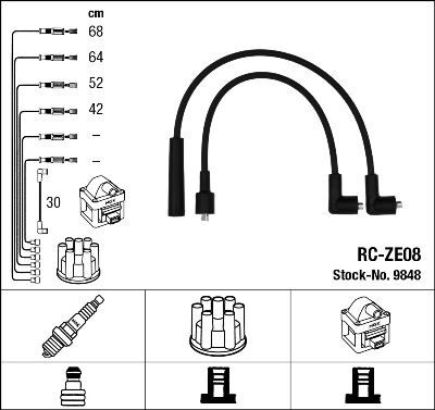 BUJİ KABLOSU MAZDA 323 1.6L B6 (BG kasa) 89-95 / KIA SEPHIA 1.5L 1.6L 94-98 - alternatif ürün (RC-ZE08)