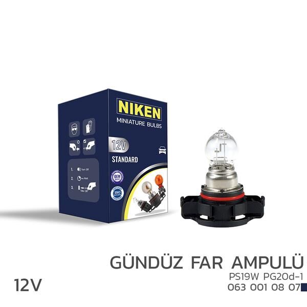 NIKEN  12V PS19W GÜNDÜZ FAR AMPULÜ (PG20d-1) 10LU