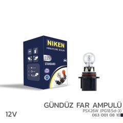 NIKEN  12V PSX26W GÜNDÜZ FAR AMPULÜ(PG18.5d-3) 10LU
