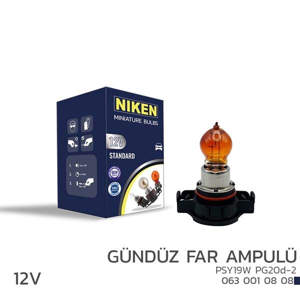 NIKEN  12V PSY19W GÜNDÜZ FAR AMP(PG20d-2)AMBER 10LU
