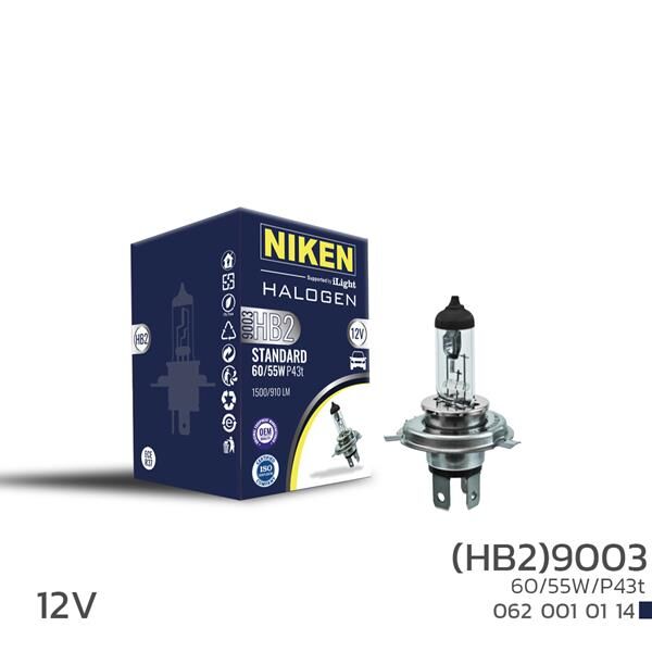 NIKEN 9003 (HB2) 60W/55W HALOJEN AMPUL P43t (12V)