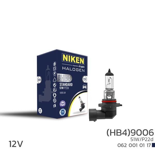 NIKEN 9006 (HB4) 51W HALOJEN AMPUL P22d (12V)