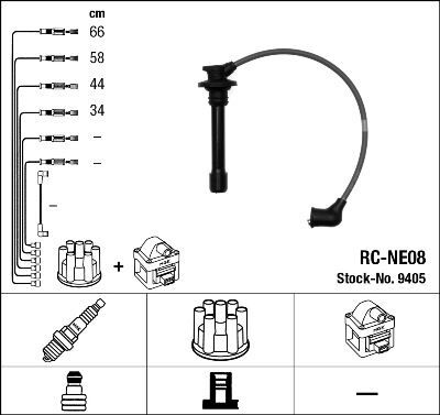 BUJİ KABLOSU NISSAN PRIMERA 1.6L GA16 P11 96-01 (RC-NE08)