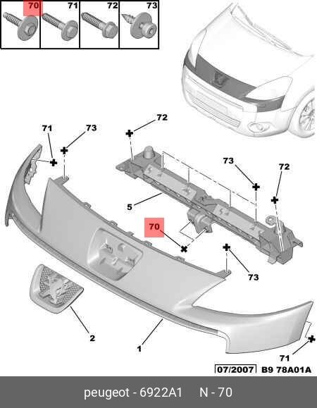 ÖN PANEL CİVATASI PEUGEOT-CITROEN-OPEL