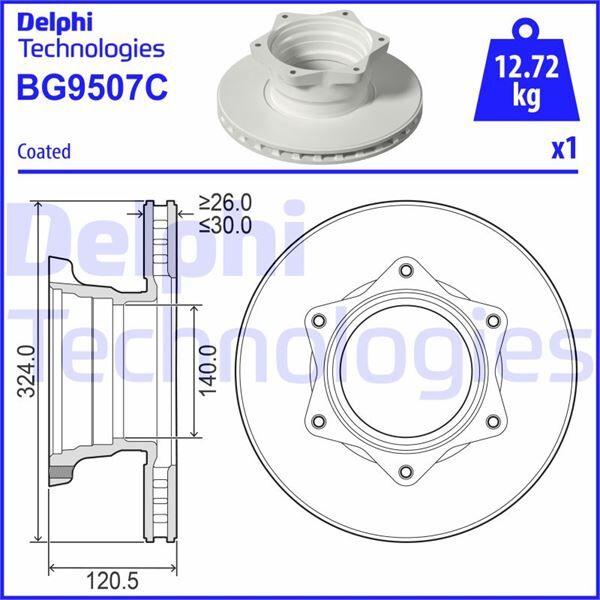 FREN DİSKİ (TEKLİ PAKET) - BOYALI. DELİKLİ ARKA MERCEDES VARİO-SERİES 08/1996>