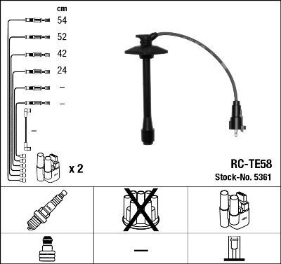 BUJİ KABLOSU TOYOTA AVENSIS 2.0L 3S-FE ST220 98-00 / CAMRY 2.0L 2.2L 3S-FE 5S-FE 96-00 (RC-TE58)