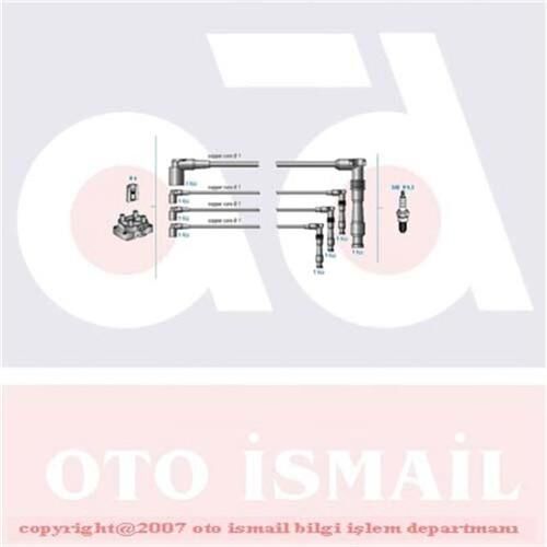 BUJİ KABLOSU TAKIMI (SET) OPEL ASTRA F-CORSA-VECTRA B-TIGRA 1.4-1.6 16V ECOTECH 94> (X14XE-X16XEL)