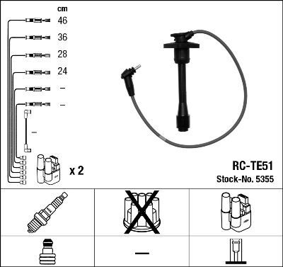 BUJİ KABLOSU TOYOTA COROLLA 1.3L 4E-FE EE111 99-00 (RC-TE51)