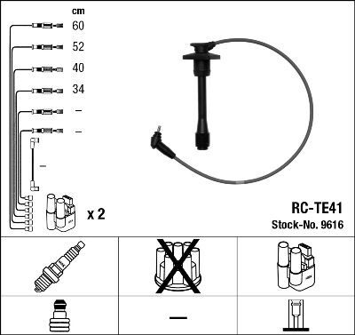 BUJİ KABLOSU TOYOTA COROLLA 1.6L 4A-FE AE101 AE111 DOHC (enjeksiyonlu) 92-00 (RC-TE41)