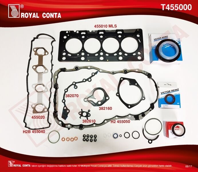 MOTOR TAKIM CONTA (REINZ KEÇE+SUBAP LAS) MGN II-CLIO III-FLUENCE-SCENIC II-III 1.5 DCİ 05=> (K9K)