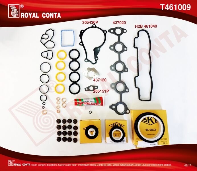 MOTOR TAKIM CONTA (REINZ KEÇELİ&S.LASTİKLİ) (SKCSİZ)FOCUS II 1.6 TDCI 04>11 FIESTA 1.6 TDCI 02>08 FUSION 1.6 TDCI 04>14 VOLVO C30 06>12 S40 II 06>12 S80 II 06>12 V50 05>12 V70 III 09>11 1.6D-206-207