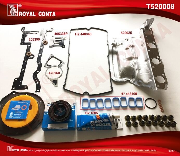 MOTOR TAKIM CONTA (REINZ KEÇELİ&S.LASTİKLİ) C.(SKCSİZ) TRANSIT V.347 2.2 06> 11 BOXER-JUMPER-DUCATO 2.2HDI 06>