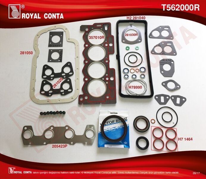 MOTOR TAKIM CONTA (REINZ KEÇELİ+S.LASTİKLİ) P207 1.4 (TU3A) 06=> P106-P205-P206-P306-P307(TU3JP) 1.4