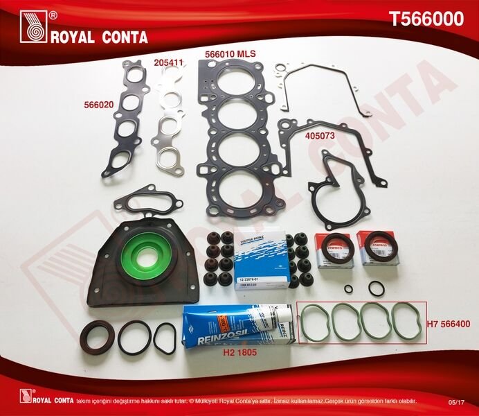 MOTOR TAKIM CONTA (REINZ KEÇELİ+SUBP.LAST) (SUBAP KAPAK CONTASIZ) FIESTA V 1.4 16V