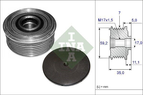 ALTERNATÖR KASNAĞI (RULMANLI) TRANSİT 2.4 TDCI (00-06) (ALTERNATÖR OEM NO İÇİN: 2C1T10300BA