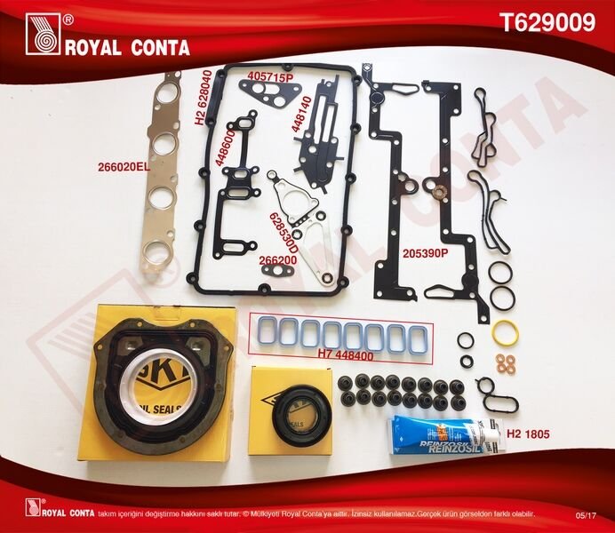 MOTOR TAKIM CONTA (SKT KEÇ.+SUBP.LASTİK+SKC`SİZ) TRANSIT V348 11>14 V363 14 >  RANGER 12 > 2.2TDCI 155PS EURO5 A.CEKER