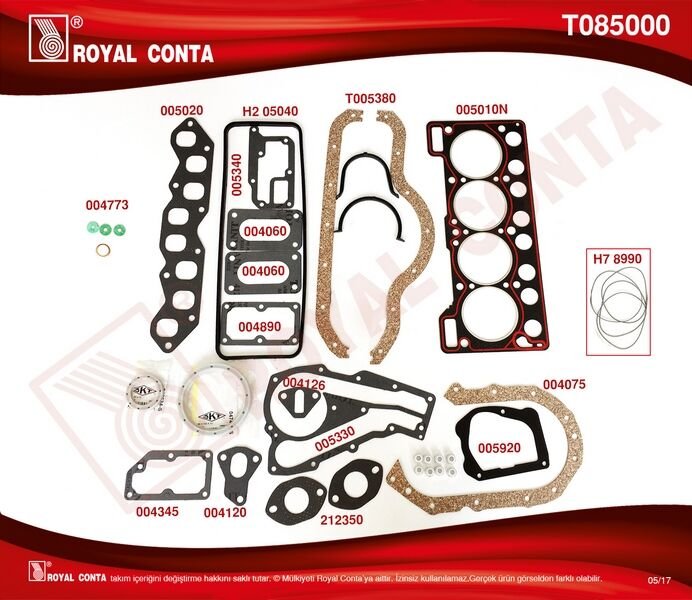 MOTOR TAKIM CONTA (SKT KEÇELİ+SUBP.LAST) R9 BROADWAY-R19 1.4 KARBÜRATÖRLÜ