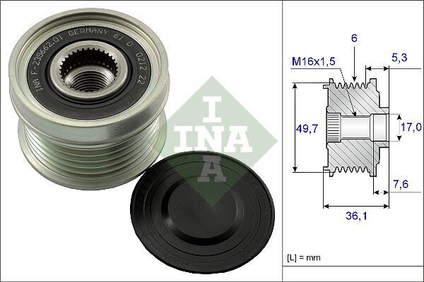 ALTERNATÖR KASNAĞI (RULMANLI) MB SPRENTER(95-06)-SSANGYONG ACTYON 2.0 05> KYRON 2.0-2.7 05> (6K)